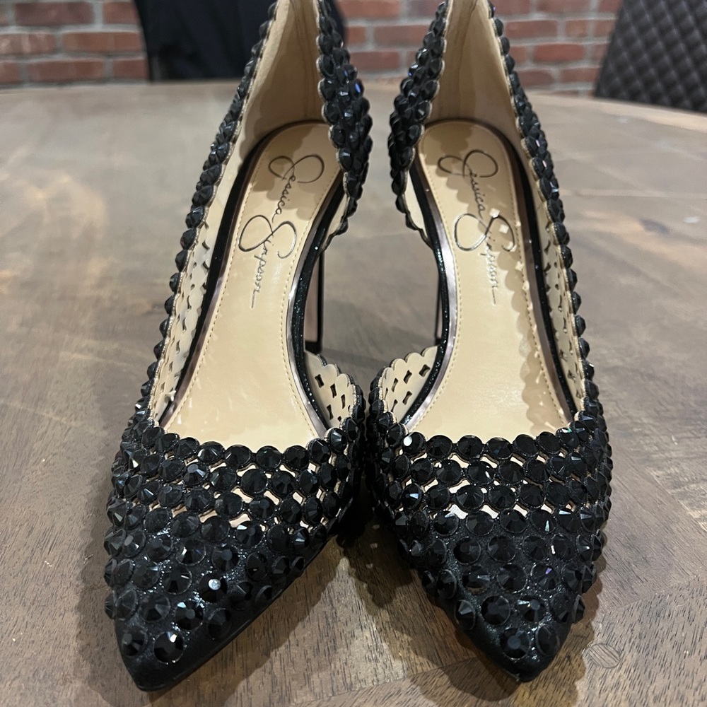 New without box - Jessica Simpson Black “Preppi” Studded Pumps 8/8.5